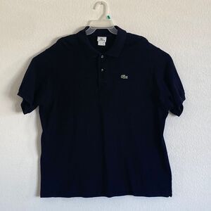 LACOSTE Men’s Black Cotton Polo Size 8